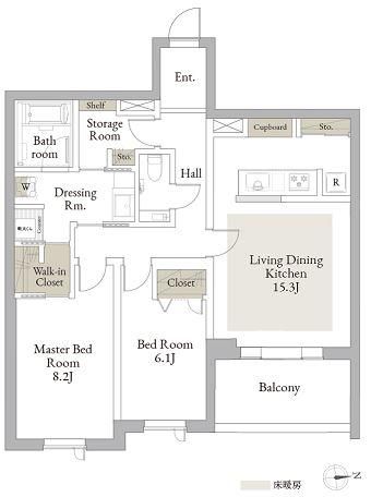 東京都三鷹市下連雀4丁目のマンションの間取
