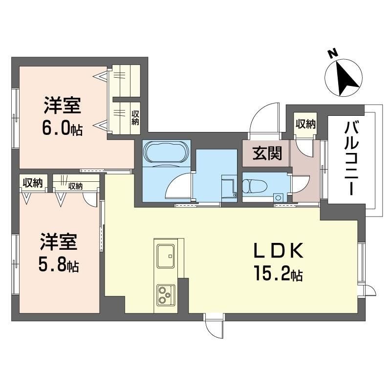 東京都武蔵野市中町のマンションの間取