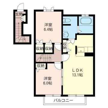 東京都調布市深大寺北町7丁目のアパートの間取