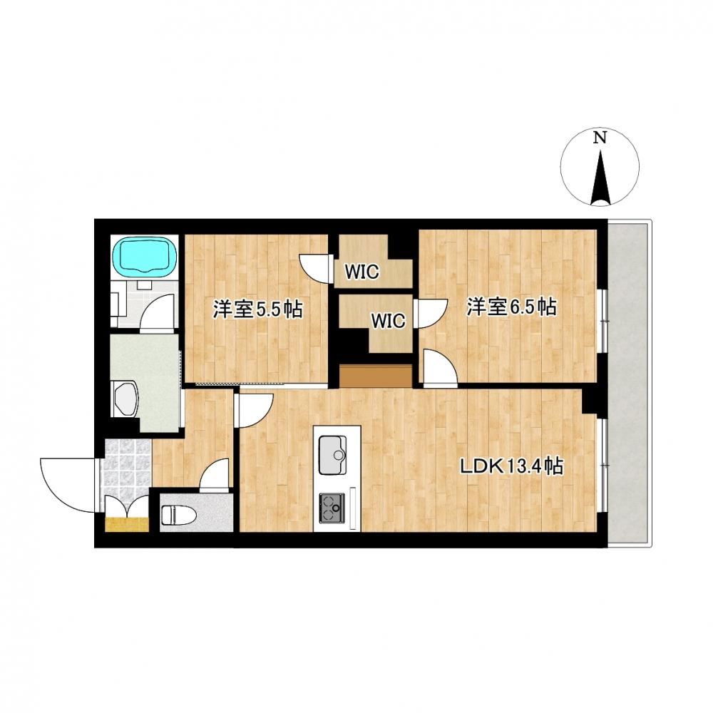 東京都三鷹市井口1丁目のマンションの間取