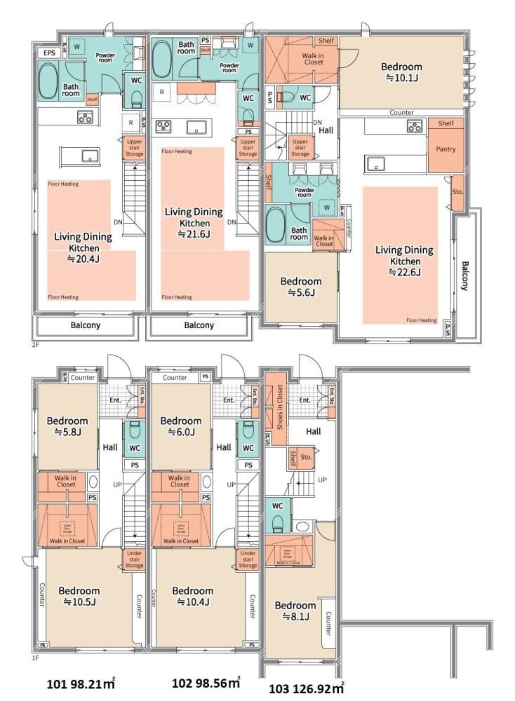 東京都武蔵野市吉祥寺本町4丁目のテラスハウスの間取
