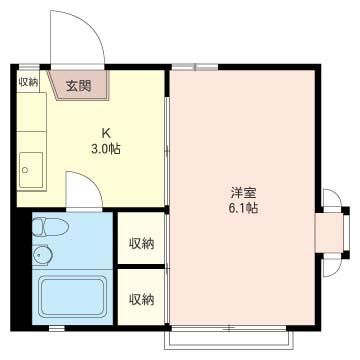東京都武蔵野市境1丁目のアパートの間取