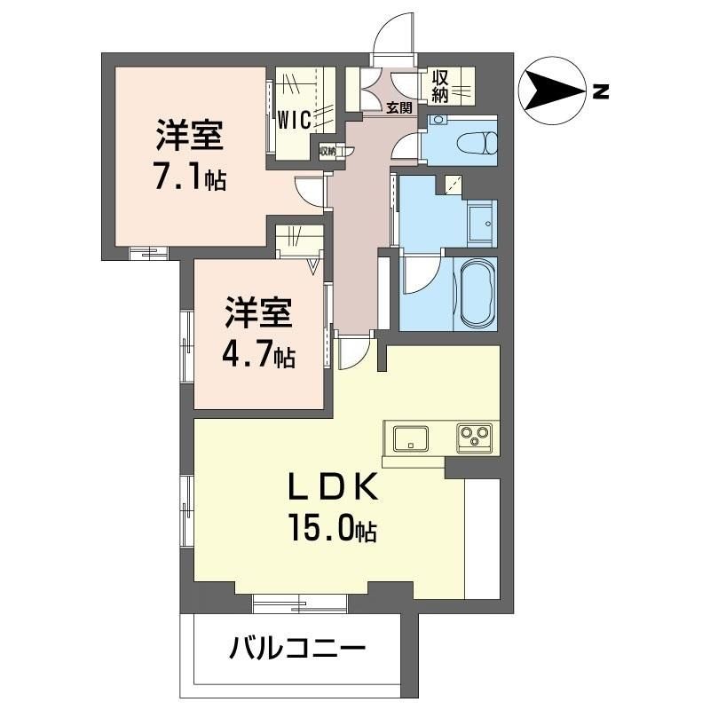 東京都三鷹市上連雀2丁目のマンションの間取
