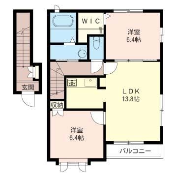 東京都調布市深大寺北町7丁目のアパートの間取