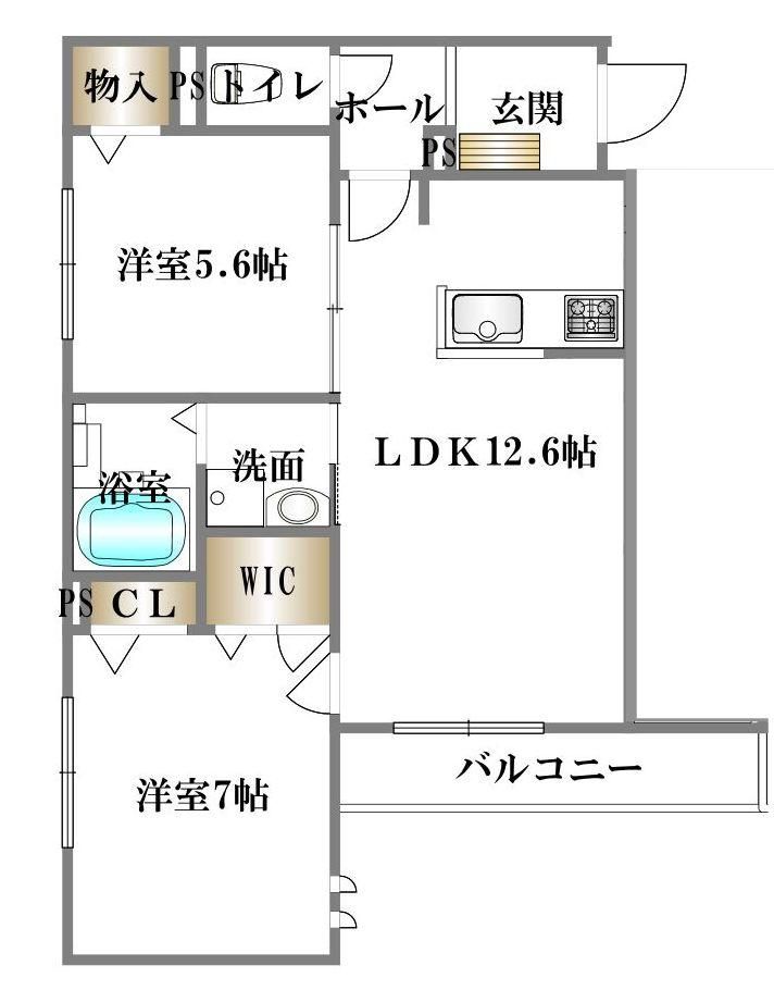 東京都小平市小川東町1丁目のマンションの間取