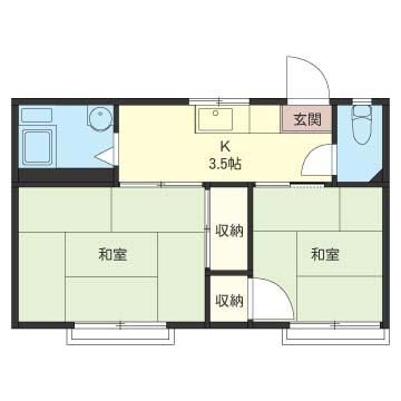 東京都三鷹市中原2丁目のアパートの間取