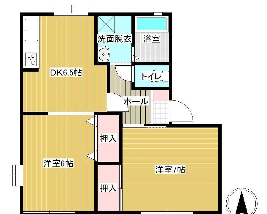東京都小平市栄町2のアパートの間取